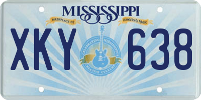 MS license plate XKY638