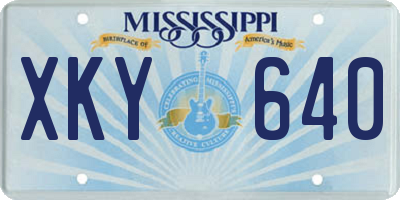 MS license plate XKY640