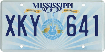 MS license plate XKY641