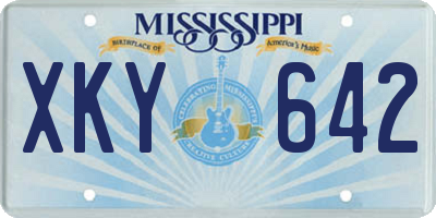 MS license plate XKY642