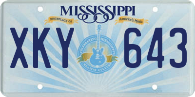 MS license plate XKY643