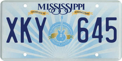 MS license plate XKY645
