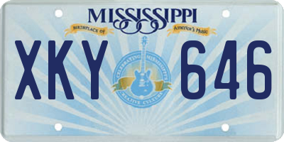 MS license plate XKY646
