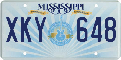 MS license plate XKY648