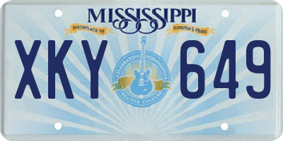 MS license plate XKY649