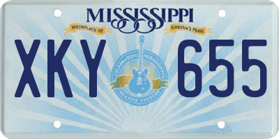 MS license plate XKY655