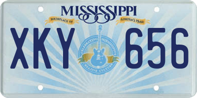 MS license plate XKY656