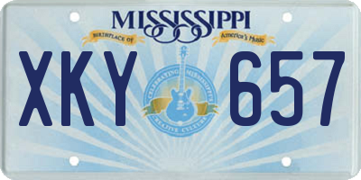 MS license plate XKY657