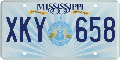 MS license plate XKY658