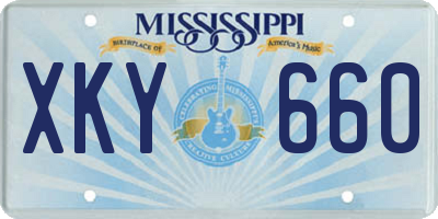 MS license plate XKY660