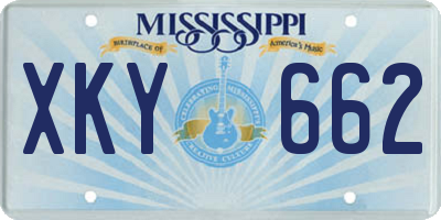 MS license plate XKY662