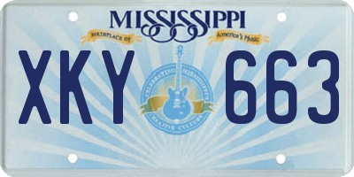 MS license plate XKY663