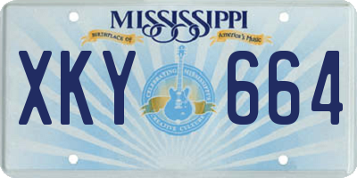 MS license plate XKY664