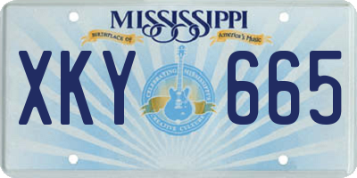 MS license plate XKY665