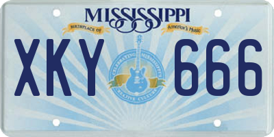 MS license plate XKY666