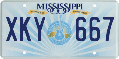 MS license plate XKY667