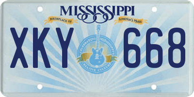 MS license plate XKY668