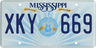 MS license plate XKY669