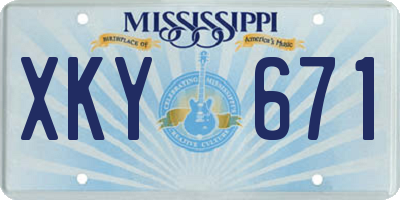 MS license plate XKY671
