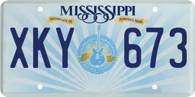 MS license plate XKY673