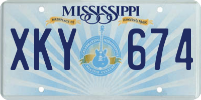 MS license plate XKY674