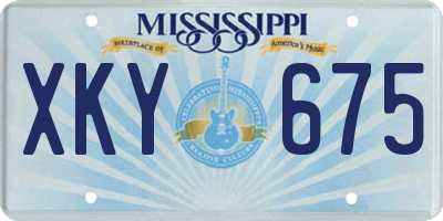 MS license plate XKY675
