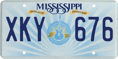 MS license plate XKY676