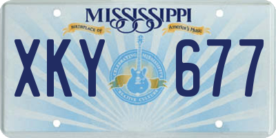 MS license plate XKY677