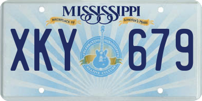 MS license plate XKY679