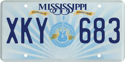 MS license plate XKY683