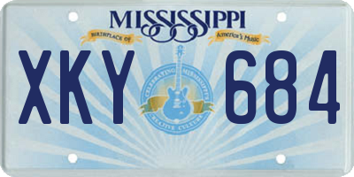 MS license plate XKY684