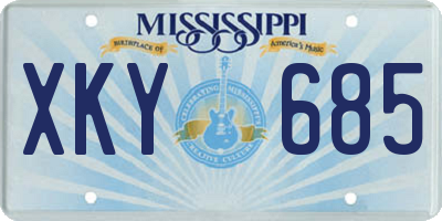 MS license plate XKY685