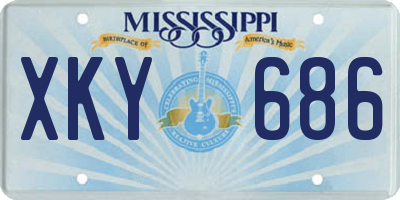 MS license plate XKY686