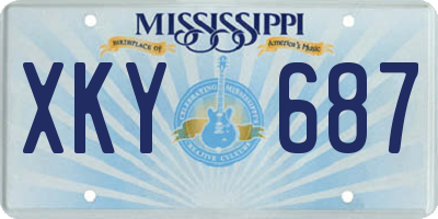 MS license plate XKY687