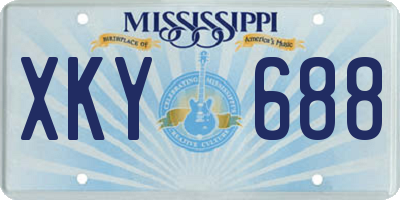 MS license plate XKY688