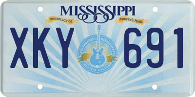 MS license plate XKY691