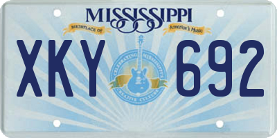 MS license plate XKY692