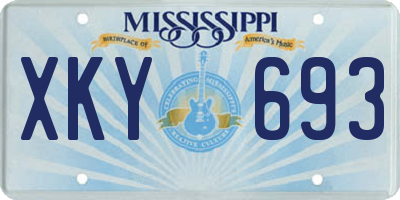 MS license plate XKY693
