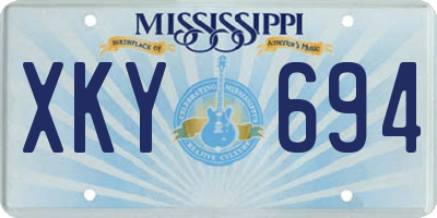 MS license plate XKY694
