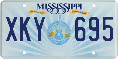 MS license plate XKY695