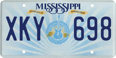 MS license plate XKY698