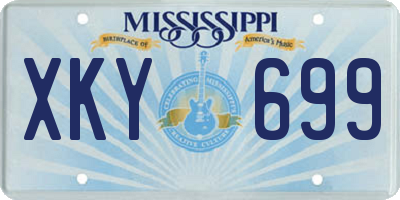 MS license plate XKY699