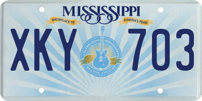 MS license plate XKY703