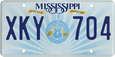 MS license plate XKY704