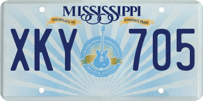 MS license plate XKY705