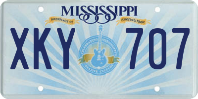 MS license plate XKY707