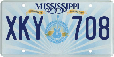 MS license plate XKY708