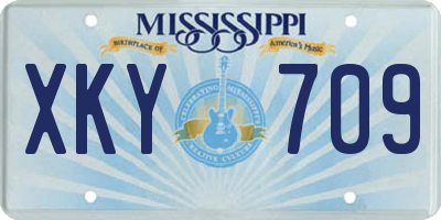 MS license plate XKY709
