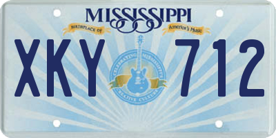 MS license plate XKY712