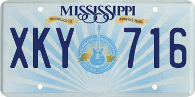 MS license plate XKY716